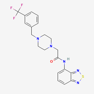 molecular formula C20H20F3N5OS B10965963 N-(2,1,3-benzothiadiazol-4-yl)-2-{4-[3-(trifluoromethyl)benzyl]piperazin-1-yl}acetamide 