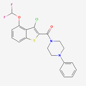 [3-Chloro-4-(difluoromethoxy)-1-benzothiophen-2-yl](4-phenylpiperazin-1-yl)methanone