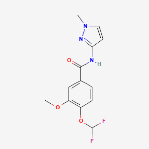 molecular formula C13H13F2N3O3 B10965983 4-(difluoromethoxy)-3-methoxy-N-(1-methyl-1H-pyrazol-3-yl)benzamide 