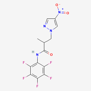 2-methyl-3-(4-nitro-1H-pyrazol-1-yl)-N-(pentafluorophenyl)propanamide