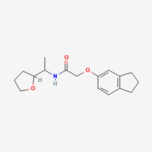 2-(2,3-dihydro-1H-inden-5-yloxy)-N-[1-(tetrahydrofuran-2-yl)ethyl]acetamide