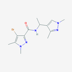 molecular formula C13H18BrN5O B10966013 4-bromo-N-[1-(1,3-dimethyl-1H-pyrazol-4-yl)ethyl]-1,5-dimethyl-1H-pyrazole-3-carboxamide 