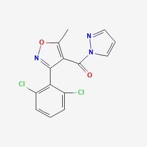 molecular formula C14H9Cl2N3O2 B10966016 [3-(2,6-dichlorophenyl)-5-methyl-1,2-oxazol-4-yl](1H-pyrazol-1-yl)methanone 