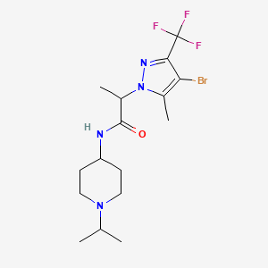 2-[4-bromo-5-methyl-3-(trifluoromethyl)-1H-pyrazol-1-yl]-N-[1-(propan-2-yl)piperidin-4-yl]propanamide