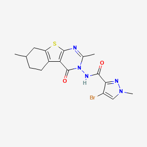 4-Bromo-N-[2,7-dimethyl-4-oxo-5,6,7,8-tetrahydro[1]benzothieno[2,3-D]pyrimidin-3(4H)-YL]-1-methyl-1H-pyrazole-3-carboxamide