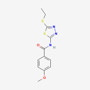 molecular formula C12H13N3O2S2 B10966072 N-[5-(ethylsulfanyl)-1,3,4-thiadiazol-2-yl]-4-methoxybenzamide 