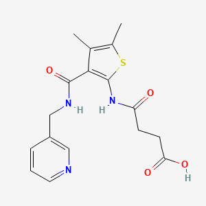 molecular formula C17H19N3O4S B10966139 4-({4,5-Dimethyl-3-[(pyridin-3-ylmethyl)carbamoyl]thiophen-2-yl}amino)-4-oxobutanoic acid 