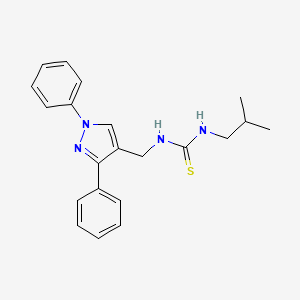 molecular formula C21H24N4S B10966152 1-[(1,3-diphenyl-1H-pyrazol-4-yl)methyl]-3-(2-methylpropyl)thiourea 