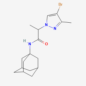 molecular formula C17H24BrN3O B10966158 N-(1-Adamantyl)-2-(4-bromo-3-methyl-1H-pyrazol-1-YL)propanamide 