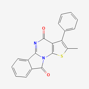 4-methyl-5-phenyl-3-thia-1,8-diazatetracyclo[7.7.0.02,6.010,15]hexadeca-2(6),4,8,10,12,14-hexaene-7,16-dione