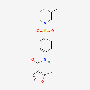 molecular formula C18H22N2O4S B10966191 2-methyl-N-{4-[(3-methylpiperidin-1-yl)sulfonyl]phenyl}furan-3-carboxamide 