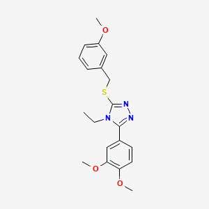 molecular formula C20H23N3O3S B10966197 3-(3,4-dimethoxyphenyl)-4-ethyl-5-[(3-methoxybenzyl)sulfanyl]-4H-1,2,4-triazole 