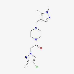 2-(4-chloro-3-methyl-1H-pyrazol-1-yl)-1-{4-[(1,5-dimethyl-1H-pyrazol-4-yl)methyl]piperazin-1-yl}ethanone