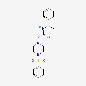 2-[4-(benzenesulfonyl)piperazin-1-yl]-N-(1-phenylethyl)acetamide