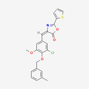 (4E)-4-{3-chloro-5-methoxy-4-[(3-methylbenzyl)oxy]benzylidene}-2-(thiophen-2-yl)-1,3-oxazol-5(4H)-one