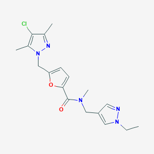 5-[(4-chloro-3,5-dimethyl-1H-pyrazol-1-yl)methyl]-N-[(1-ethyl-1H-pyrazol-4-yl)methyl]-N-methylfuran-2-carboxamide