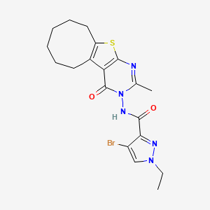 4-Bromo-1-ethyl-N-[2-methyl-4-oxo-5,6,7,8,9,10-hexahydrocycloocta[4,5]thieno[2,3-D]pyrimidin-3(4H)-YL]-1H-pyrazole-3-carboxamide