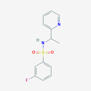 molecular formula C13H13FN2O2S B10966295 3-fluoro-N-[1-(pyridin-2-yl)ethyl]benzenesulfonamide 