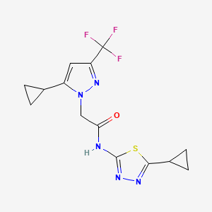 N-(5-cyclopropyl-1,3,4-thiadiazol-2-yl)-2-[5-cyclopropyl-3-(trifluoromethyl)-1H-pyrazol-1-yl]acetamide