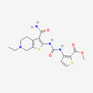 Methyl 3-{[(3-carbamoyl-6-ethyl-4,5,6,7-tetrahydrothieno[2,3-c]pyridin-2-yl)carbamoyl]amino}thiophene-2-carboxylate