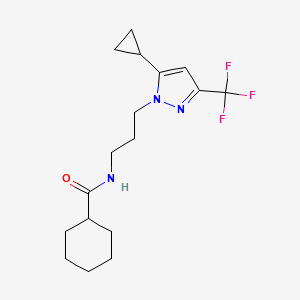 N-{3-[5-cyclopropyl-3-(trifluoromethyl)-1H-pyrazol-1-yl]propyl}cyclohexanecarboxamide