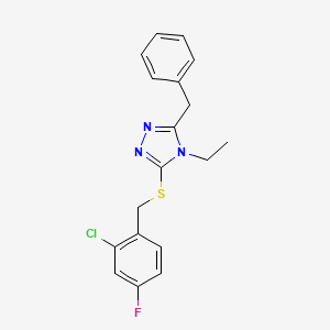 3-benzyl-5-[(2-chloro-4-fluorobenzyl)sulfanyl]-4-ethyl-4H-1,2,4-triazole