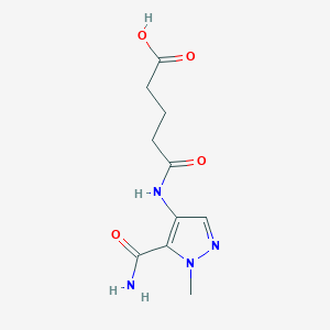 molecular formula C10H14N4O4 B10966370 5-[(5-carbamoyl-1-methyl-1H-pyrazol-4-yl)amino]-5-oxopentanoic acid 