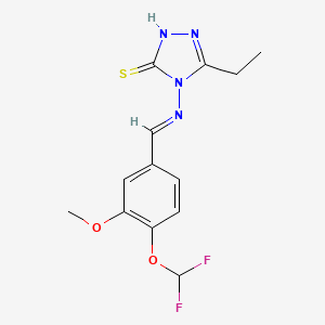 4-({(E)-[4-(difluoromethoxy)-3-methoxyphenyl]methylidene}amino)-5-ethyl-4H-1,2,4-triazole-3-thiol