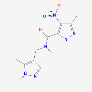 N-[(1,5-dimethyl-1H-pyrazol-4-yl)methyl]-N,1,3-trimethyl-4-nitro-1H-pyrazole-5-carboxamide