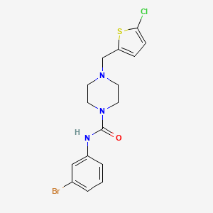 molecular formula C16H17BrClN3OS B10966419 N-(3-bromophenyl)-4-[(5-chlorothiophen-2-yl)methyl]piperazine-1-carboxamide 