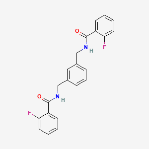 molecular formula C22H18F2N2O2 B10966425 N,N'-(benzene-1,3-diyldimethanediyl)bis(2-fluorobenzamide) 