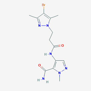 4-{[3-(4-bromo-3,5-dimethyl-1H-pyrazol-1-yl)propanoyl]amino}-1-methyl-1H-pyrazole-5-carboxamide