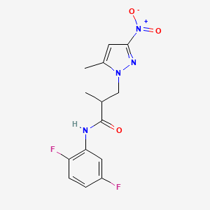 N-(2,5-difluorophenyl)-2-methyl-3-(5-methyl-3-nitro-1H-pyrazol-1-yl)propanamide