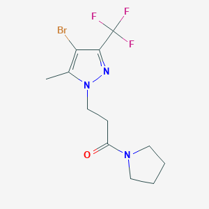 3-[4-bromo-5-methyl-3-(trifluoromethyl)-1H-pyrazol-1-yl]-1-(pyrrolidin-1-yl)propan-1-one