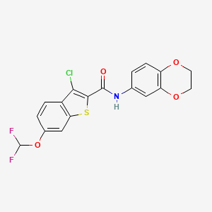 3-chloro-6-(difluoromethoxy)-N-(2,3-dihydro-1,4-benzodioxin-6-yl)-1-benzothiophene-2-carboxamide