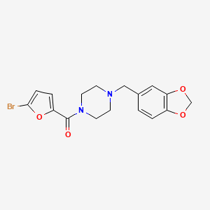 molecular formula C17H17BrN2O4 B10966542 [4-(1,3-Benzodioxol-5-ylmethyl)piperazin-1-yl](5-bromofuran-2-yl)methanone 