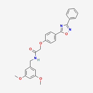 molecular formula C25H23N3O5 B10966551 N-(3,5-dimethoxybenzyl)-2-[4-(3-phenyl-1,2,4-oxadiazol-5-yl)phenoxy]acetamide 