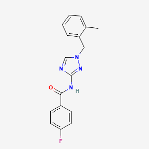 molecular formula C17H15FN4O B10966575 4-fluoro-N-[1-(2-methylbenzyl)-1H-1,2,4-triazol-3-yl]benzamide 