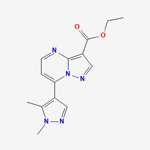 ethyl 7-(1,5-dimethyl-1H-pyrazol-4-yl)pyrazolo[1,5-a]pyrimidine-3-carboxylate