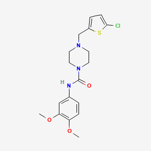 molecular formula C18H22ClN3O3S B10966627 4-[(5-chlorothiophen-2-yl)methyl]-N-(3,4-dimethoxyphenyl)piperazine-1-carboxamide 