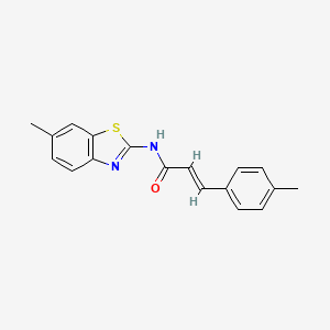 molecular formula C18H16N2OS B10966640 (2E)-N-(6-methyl-1,3-benzothiazol-2-yl)-3-(4-methylphenyl)prop-2-enamide 