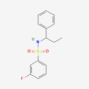 molecular formula C15H16FNO2S B10966653 3-fluoro-N-(1-phenylpropyl)benzenesulfonamide 