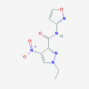 molecular formula C9H9N5O4 B10966673 1-ethyl-4-nitro-N-(1,2-oxazol-3-yl)-1H-pyrazole-3-carboxamide 