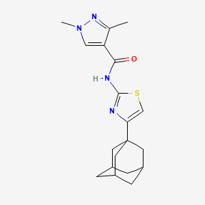 molecular formula C19H24N4OS B10966686 N-[4-(1-Adamantyl)-1,3-thiazol-2-YL]-1,3-dimethyl-1H-pyrazole-4-carboxamide 