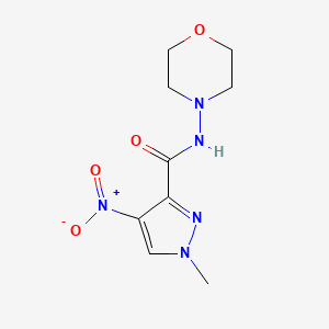 molecular formula C9H13N5O4 B10966694 1-methyl-N-(morpholin-4-yl)-4-nitro-1H-pyrazole-3-carboxamide 