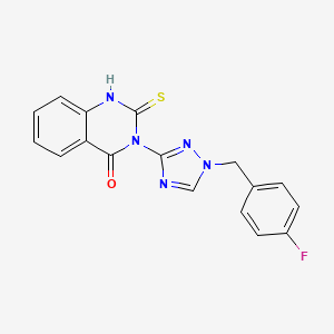 molecular formula C17H12FN5OS B10966695 3-[1-(4-fluorobenzyl)-1H-1,2,4-triazol-3-yl]-2-sulfanylquinazolin-4(3H)-one 