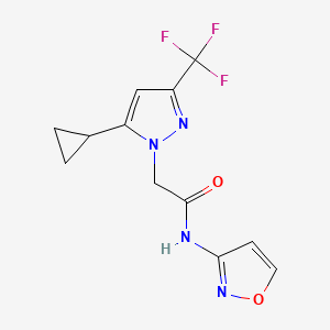 2-[5-cyclopropyl-3-(trifluoromethyl)-1H-pyrazol-1-yl]-N-(1,2-oxazol-3-yl)acetamide