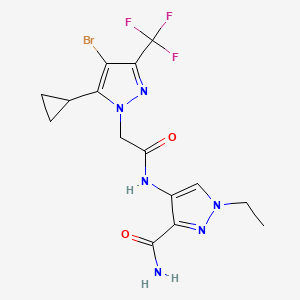 4-({[4-bromo-5-cyclopropyl-3-(trifluoromethyl)-1H-pyrazol-1-yl]acetyl}amino)-1-ethyl-1H-pyrazole-3-carboxamide