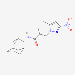 N-(2-Adamantyl)-2-methyl-3-(5-methyl-3-nitro-1H-pyrazol-1-YL)propanamide