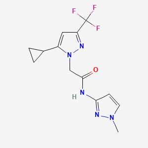 2-[5-cyclopropyl-3-(trifluoromethyl)-1H-pyrazol-1-yl]-N-(1-methyl-1H-pyrazol-3-yl)acetamide